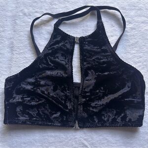 Elegant Black Velvet Women's Bra
